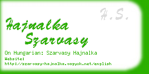 hajnalka szarvasy business card